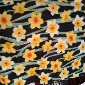 Anti‎ Pill Fleece - Spring Daffodils Pattern
